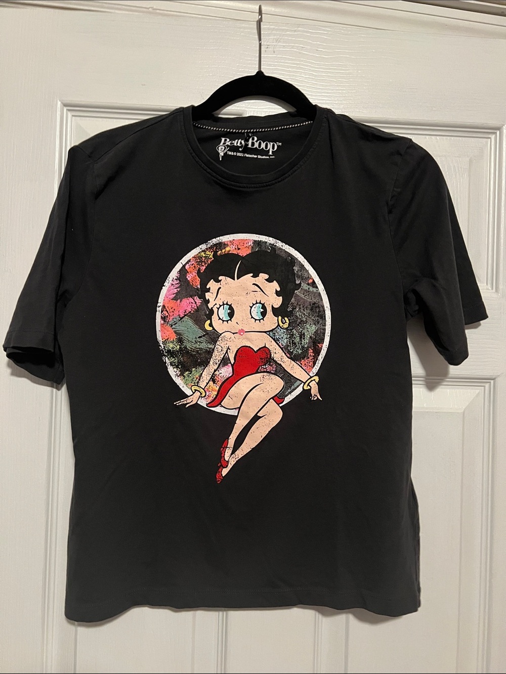 Only Black Betty Boop Tee with Red and Pink Graphic